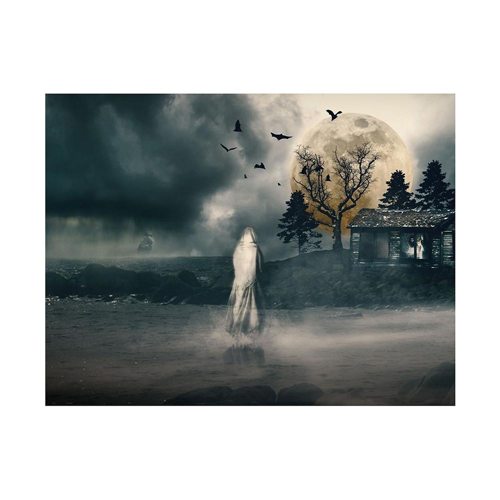 Halloween Cemetery Backdrop for Birthday,Youngsters Shower,Graduation Party Decor,Photography Background,Halloween Decor