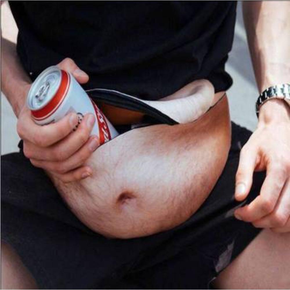 Creative and Weird Fat Belly Fanny Pack Anti-harassment Beer Belly Fanny Pack Pu Belly Leather Fanny Pack