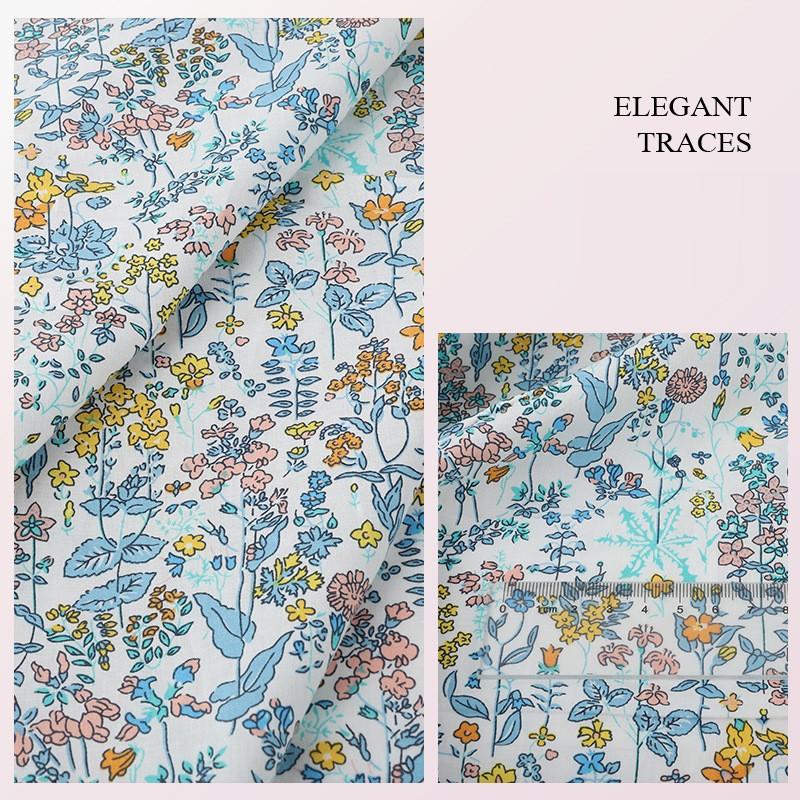 Тканина з квітковим принтом Високоякісна бавовняна тканина Дихаюча М'яка для пошиття одягу Сукні Постільної білизни Штор
