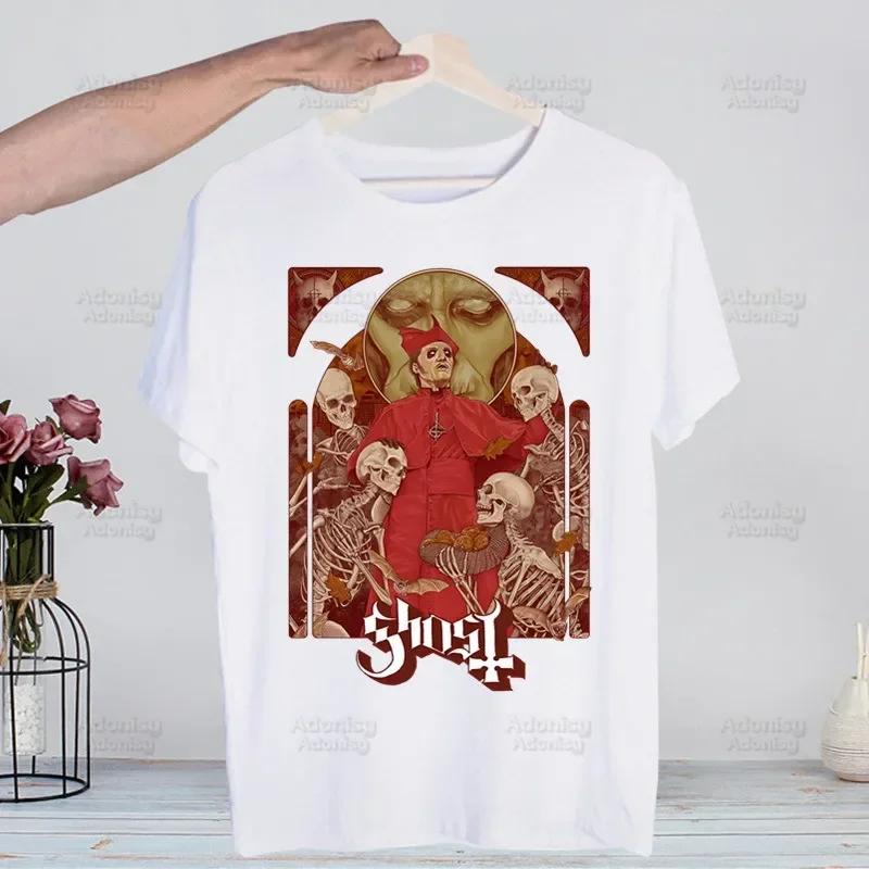 Ghost Band Heavy Metal Music Band Prevalent T Shirts print O-Neck Short Sleeve Regular Mens Heigh Quality Men Hip-Hop t Shirt