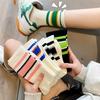 Striped Autumn and Winter Mid-calf Socks, Trendy Socks, Long Socks, Fashionable Women's Socks, Sports