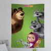 Cartoon MMasha And The BBears DIY Wall Tapestry Hippie Flower Wall Carpets Dorm Decor Wall Art Decor