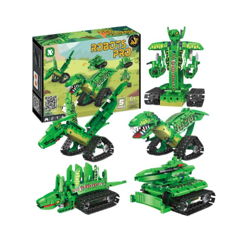 2024 5-in-1 Variable Dinosaur Mecha Building Kit: Mechanical Tyrannosaurus Rex Educational Toy