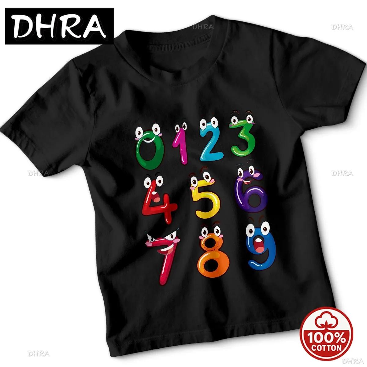 

Cartoon Numbers Day 09 Counting Education Kids TShirt Boys Girls Learning Tee Casual Cotton Classic Y2K Hip Hop Retro T Shirts S