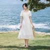 Women's Lyocell Blend Round Neck Midi Dress