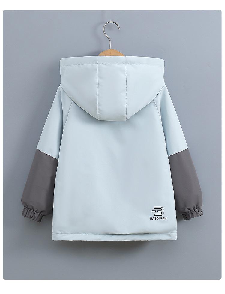 Wendbare Fleece-gefütterte Jacke für Jungen: Wasserdichte Kinder-Windjacke für Frühling & Herbst, Modell 2026.
