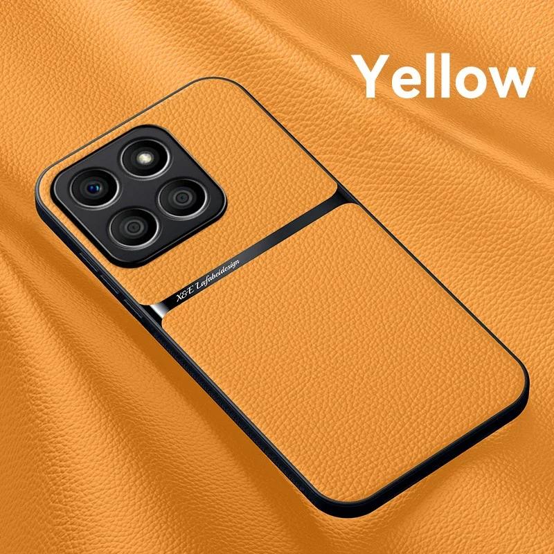 Plain PU Leather Magnetic Case for Honor 200 Smart X7C X6b X8b Protective Cover Hard Back Capa Shell Coque Fundas