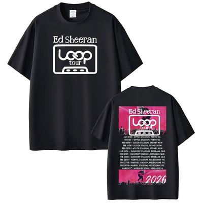 Ed Sheeran Loop Tour 2026 Graphic T Shirts Men Women Aesthetic T-shirt Summer Casual 100% Cotton Harajuku T-shirts Fan Gifts