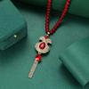 Retro Red Crystal Pendant Necklace: Versatile, High-End Fashion Accessory for Women