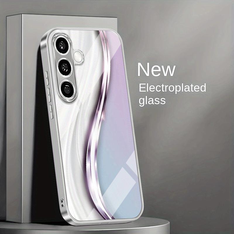 Gradient purple art pattern glass phone case suitable for Samsung Galaxy S26 S25 S24 S23 S22 S21 S20 FE Ultra Plus anti drop