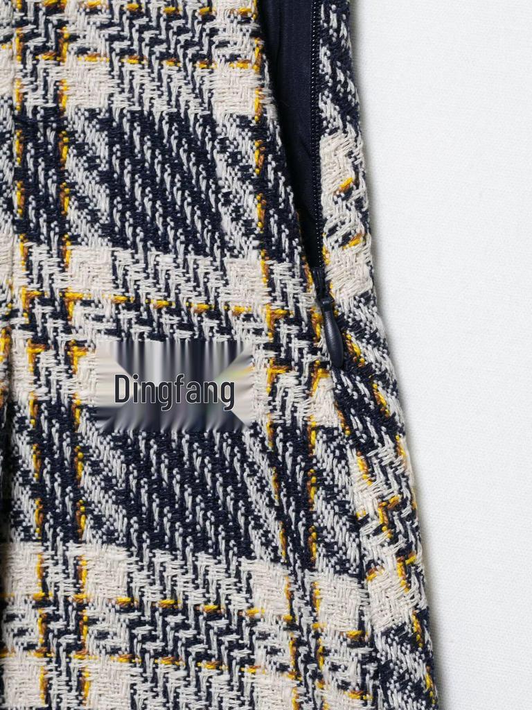 Women's Plaid Slim-Fit Top and Skirt Set - 2025 Spring/Summer Collection