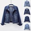 Women Jacket Turn-down Collar Long Sleeve Single-breasted Solid Color Buttons Chest Pockets