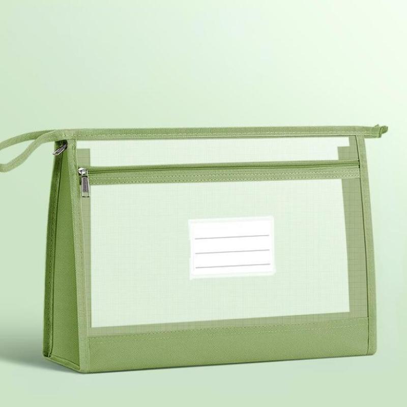 

Transparent Zipper Mesh Document Storage Bag With Double Zip-Spacious Portable Handmade Storage Bag