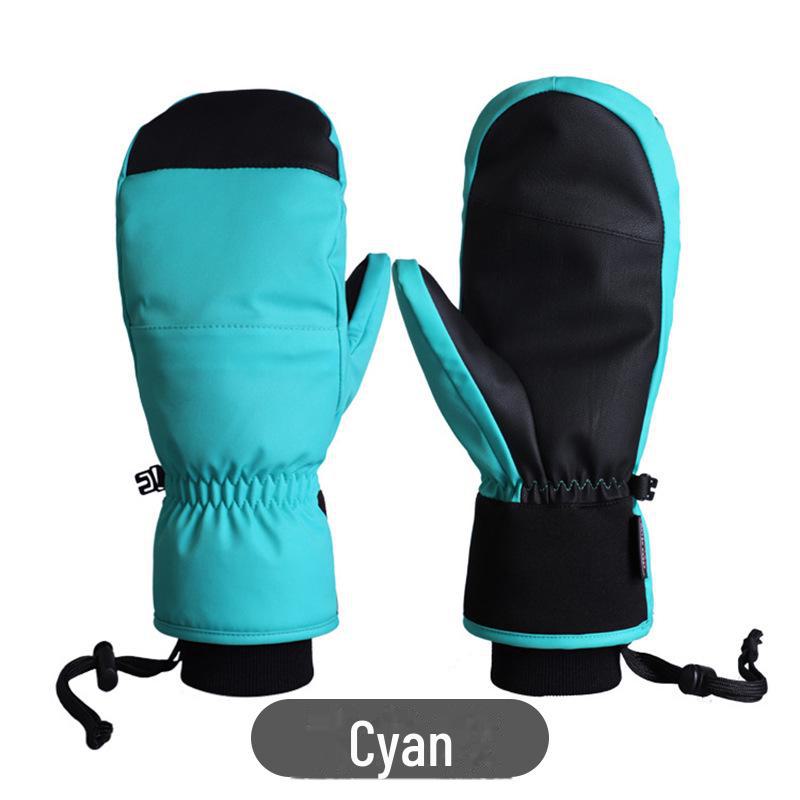 Mănuși de schi de iarnă impermeabile, rezistente la uzură – Calde, rezistente la frig cu design cu cinci degete și căptușeală