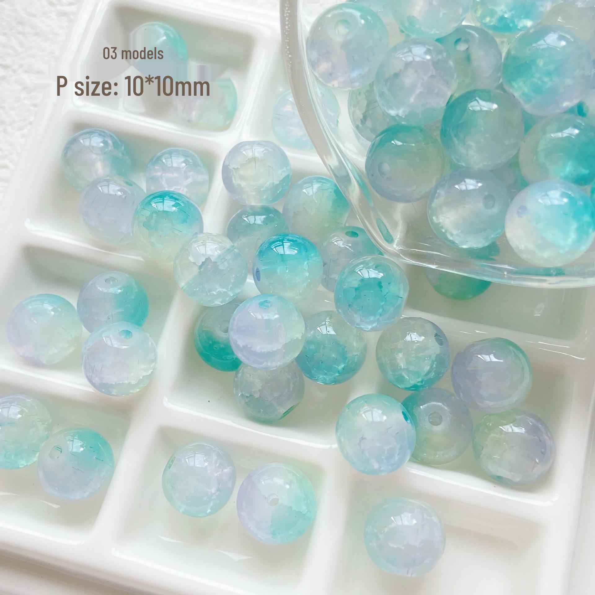

10mm White Moonlight Ice Translucent Ombre Crushed Glass Beads for DIY Bracelets and Jewelry Making