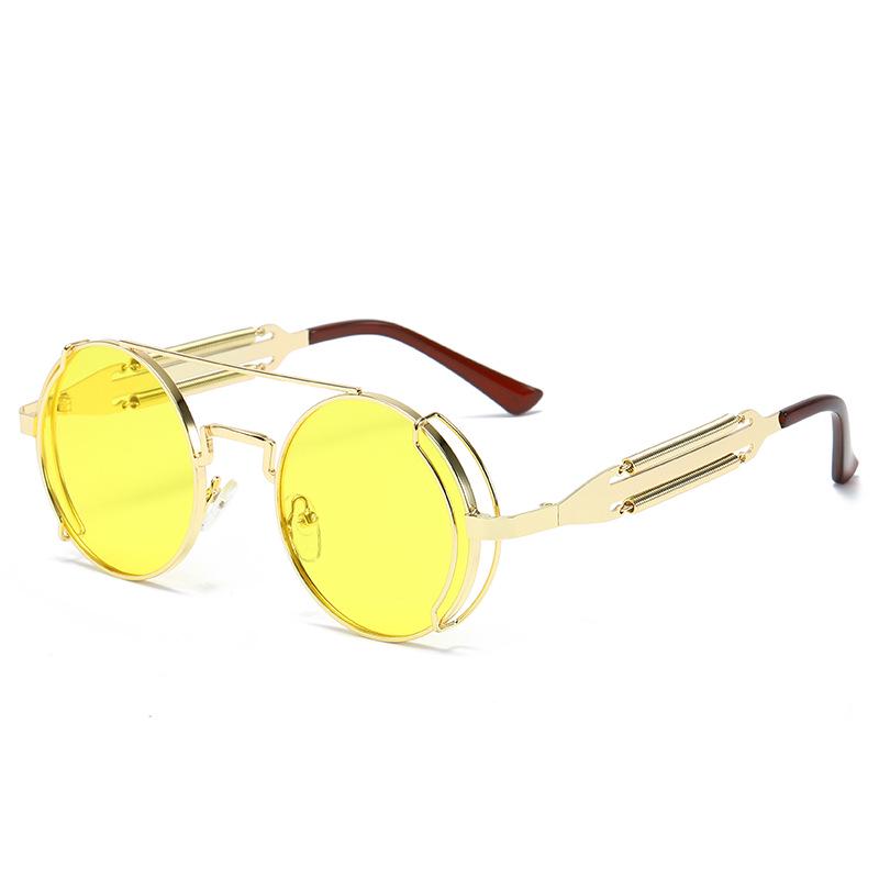 2020 Steampunk Metal Sunglasses with Double Spring Legs - Unisex