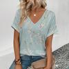 Women's T-Shirt Summer V-Neck T Shirt for Women Daily Fashion Short Sleeve Casual T-Shirt 3d Print Female Clothes Tshirt