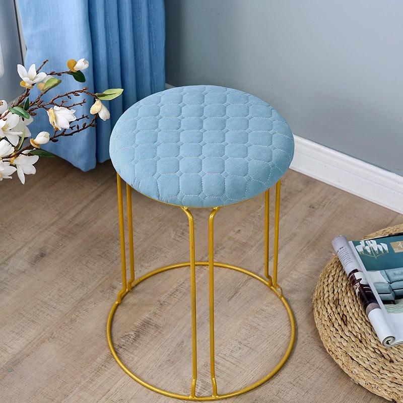 1 Stück Schutzhülle Rutschfest Einfarbig Abnehmbar Runde Form Verdickte Stuhlkissenhülle Minimalistischer Stil Hockerbezug