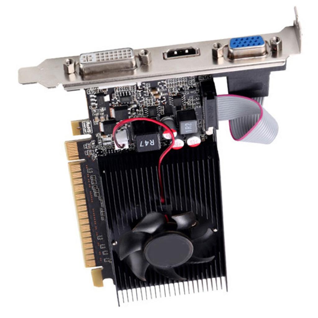 GT610 1GB DDR3 Graphics 64Bit 810MHz Gaming Card VGA DVI Port with Quiet Cooling Fan