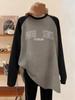 American Raglan Sleeve Fleece-Lined Women's Hoodie - 2025 Autumn Plus Size Loose-Fit Slimming Top