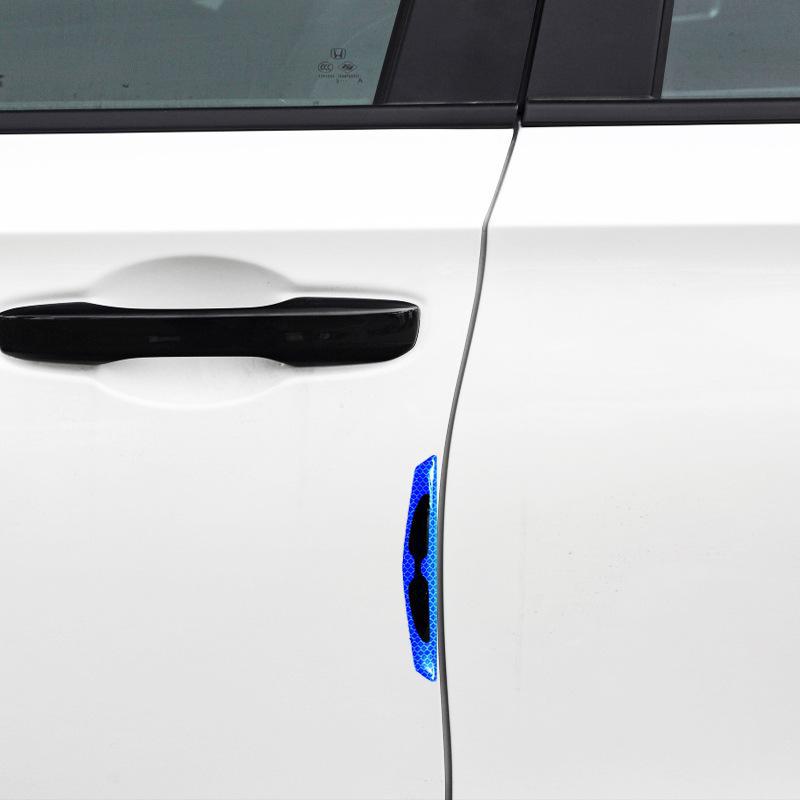 Car Side Anti-Collision Stripe - Protects Door Handle, Rearview Mirror, and Prevents Scratches. Reflective Warning Sticker for Bump Prevention.