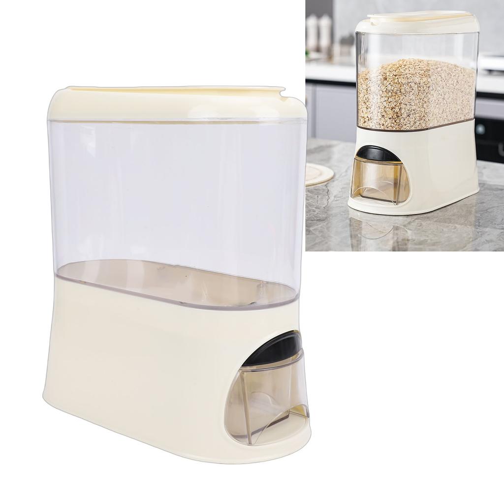 Rice Dispenser Multifunctional 3L Sealed Rice Storage Container with Detachable Lid Measuring Cup for Beans Grains Dry Food