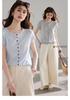 Clear and Dust-free Series Shoulder Small Cardigan Single-breasted Knitted Shirt