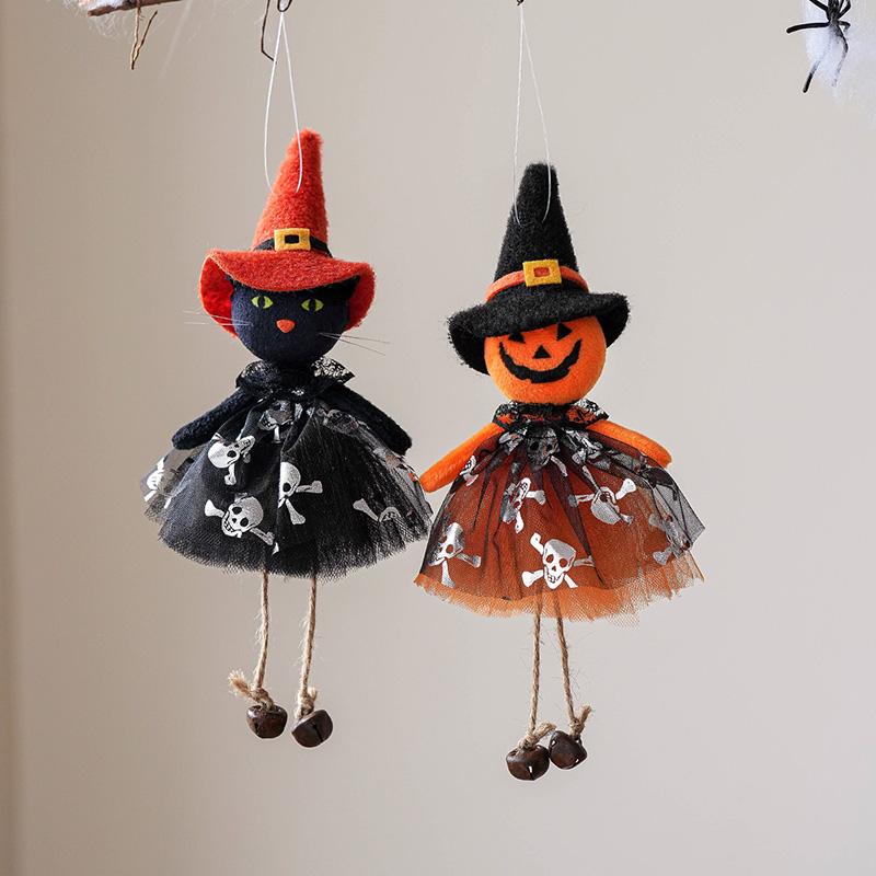 2025 Halloween Decoration Witch Hanging Pendant Pumpkin Black Cat Tree Ornaments Skeleton Charms for Festive Home Party Supplies