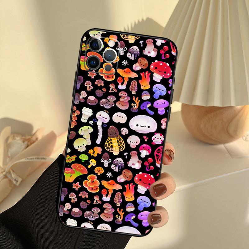 Mushroom Phone Case For iPhone 13 16 15 11 12 14 17 Pro Max 12 mini 15 16 Plus 16e 17 Air Cover Funda