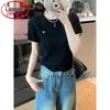Langsha Women's Embroidered Slim Fit Knit T-Shirt
