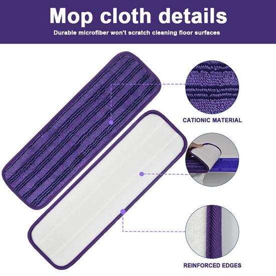 Upgraded Reusable Mop Pads for Swiffer Power Mop Microfiber Mop Pads Replacement for Floor Cleaning Stick-on Mop Refill Cushion