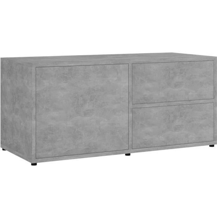 VidaXL Meuble TV Gris béton 80x34x36 cm Aggloméré