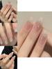 Handmade Gradient Nude Nail Stickers Wholesale For Students With Detachable Sparkling Rhinestones
