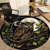 1pc Night Owl Print Chair Carpet for Office, Round Non-Slip Durable Large Size Office Carpet, Suitable for Office, Beautiful Decoration