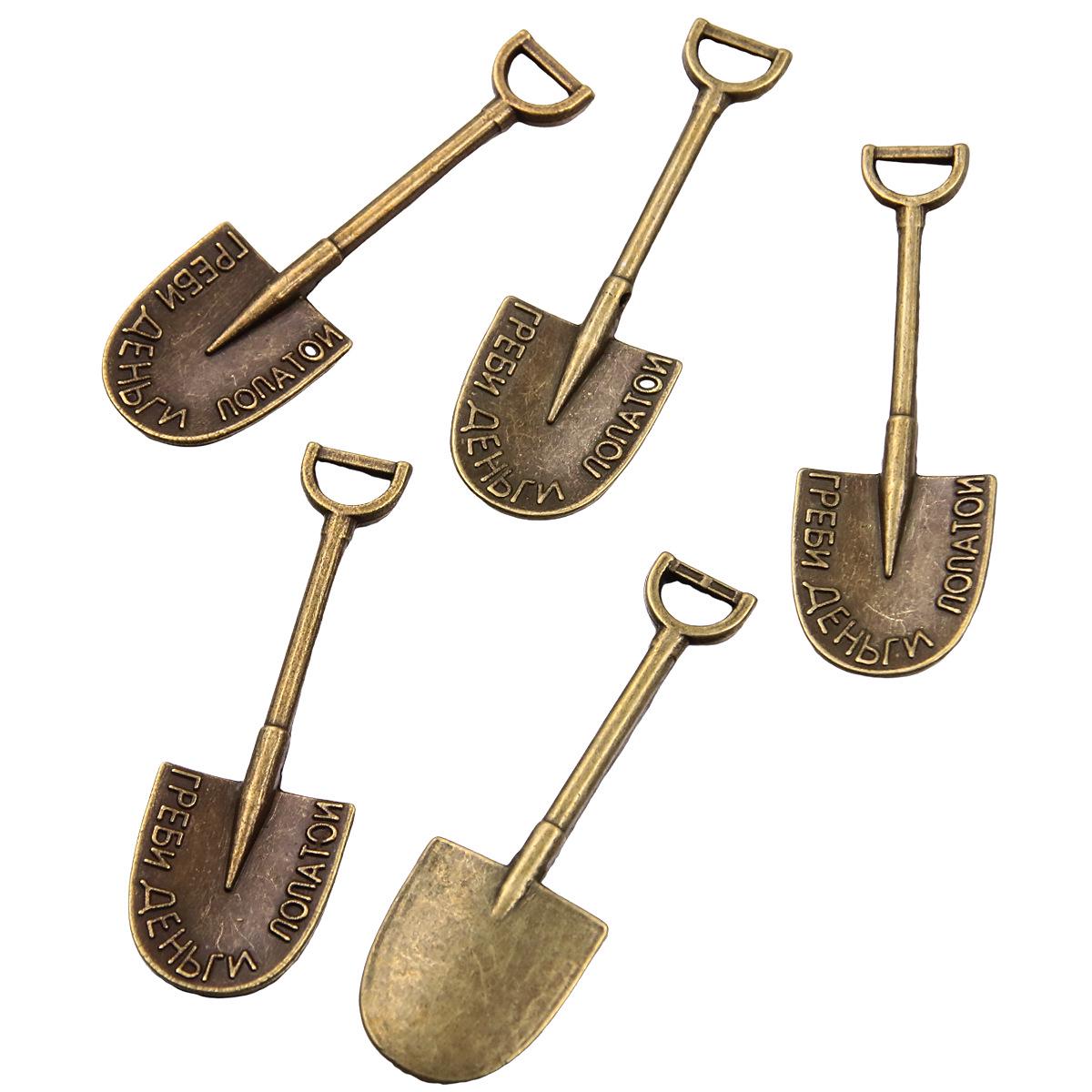 

4-Color Minimalist Alloy Shovel Pendant, 15x45mm DIY Charm for Jewelry and Household Use