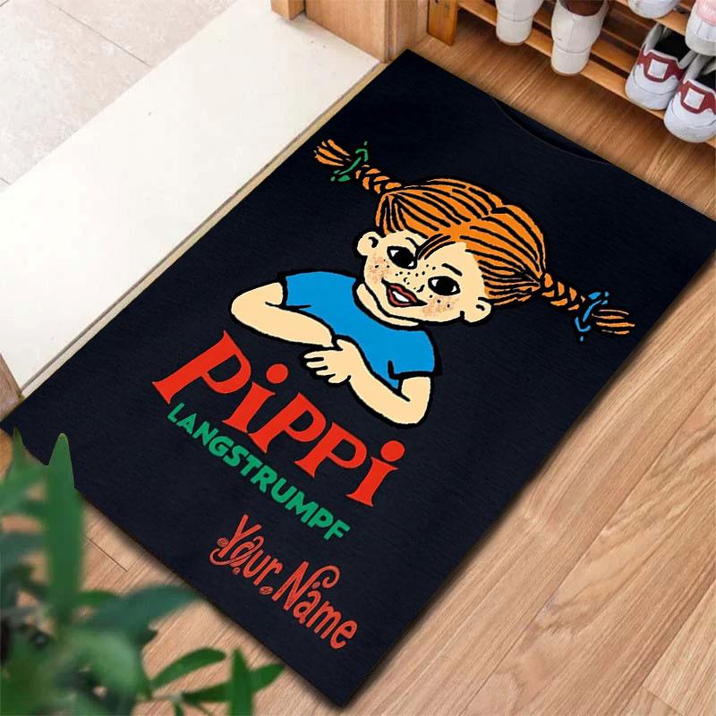 Pippi Longstocking Custom Name Carpet Rug for Living Room Bedroom Home Sofa Decoration,Kids play Non-slip Floor Mat