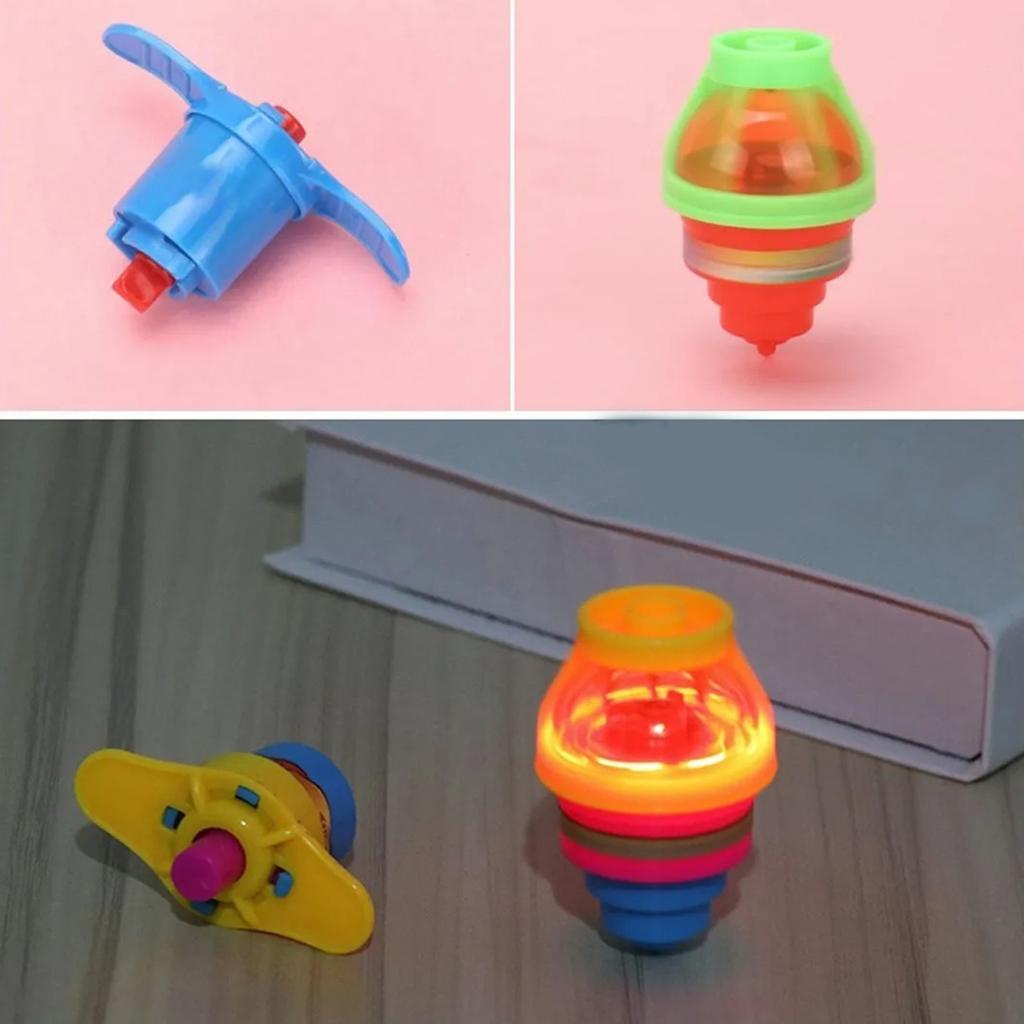12pcs Kids Light Up Rotating Gyroscope Boys Girls Holiday Party Portable Cute Funny Flashing LED