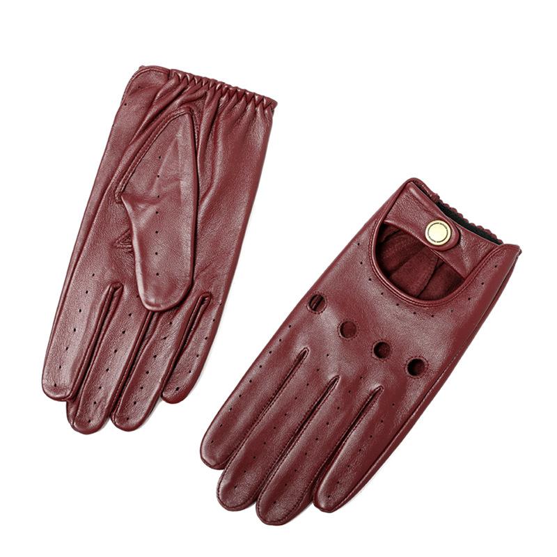 Men Genuine Leather Gloves Ventilation Guantes De Cuero Harley Outdoor Cycling Driving Motorcycle Sheepskin Gloves