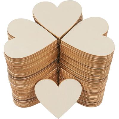 3-100 piezas de corazones de madera sin terminar, rodajas de madera en blanco de 1 cm a 10 cm, manualidades de bricolaje, discos circulares de madera para pintar en Navidad, decoración de bodas