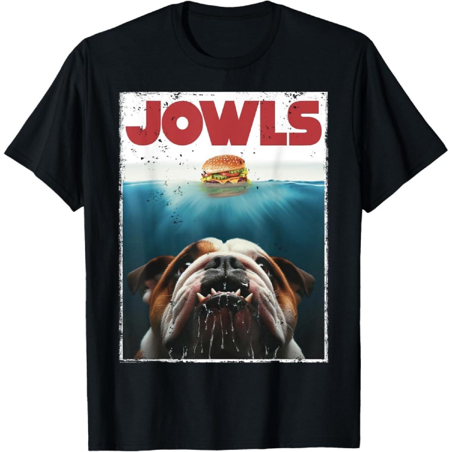 

Funny English Bulldog Jowls Burger Bully, Dog Mom, Dog Dad T-Shirt(1) XXXXXL чорний