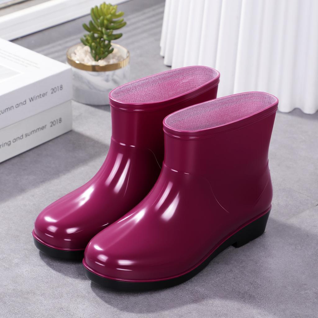 Four Seasons Short Rain Boots Women's Non-slip, Rubber Shoes Low Rain Shoes Women's
