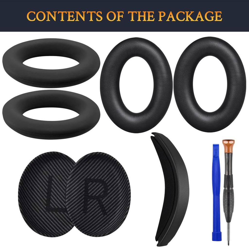 SOULWIT Ear Pads + Headband + Ear Pad Covers Replacement Kit for Bose QuietComfort 35 QC35, QC35 Ii Over-Ear Headsets - Headphone Replacement Pads, An
