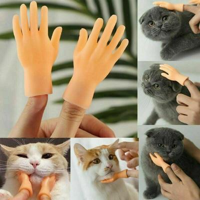 1 paar kleine Hände Massage Werkzeug Hund Katze Spielzeug Finger Handschuhe kleinen Finger Silikon Handschuhe