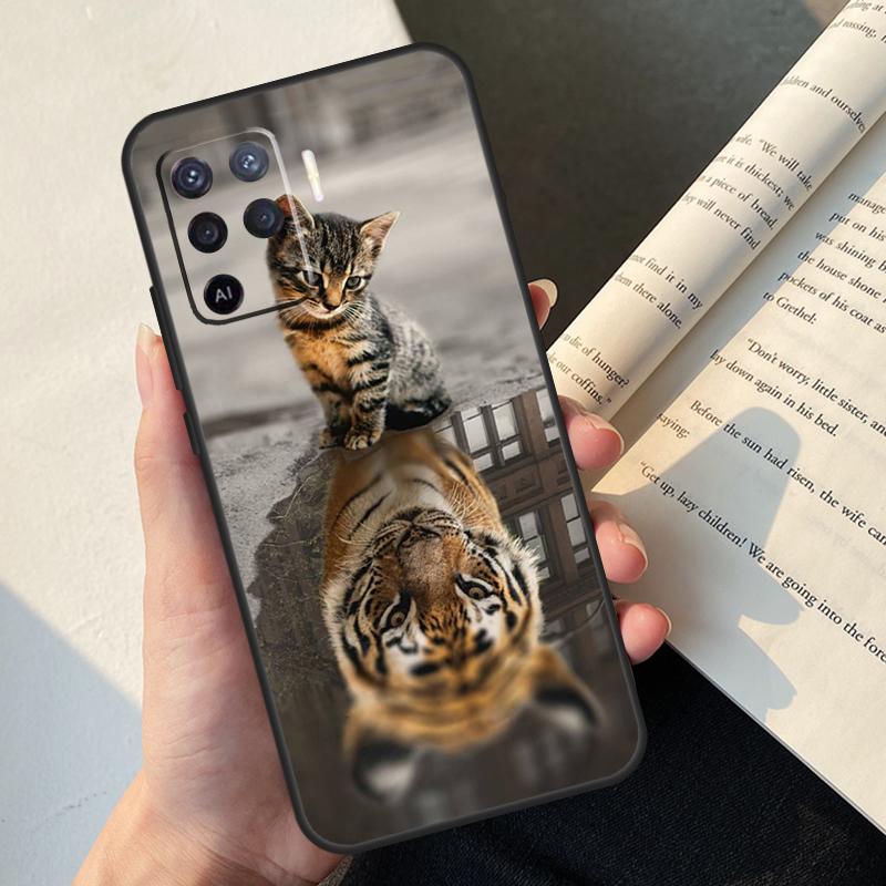 Cool Animal Big Cat Tiger Case For Oppo A5 Pro A15 A16 A17 A57 A77 A94 A74 A54 A76 A96 A40 A60 A80 A18 A38 A58 A78 A98