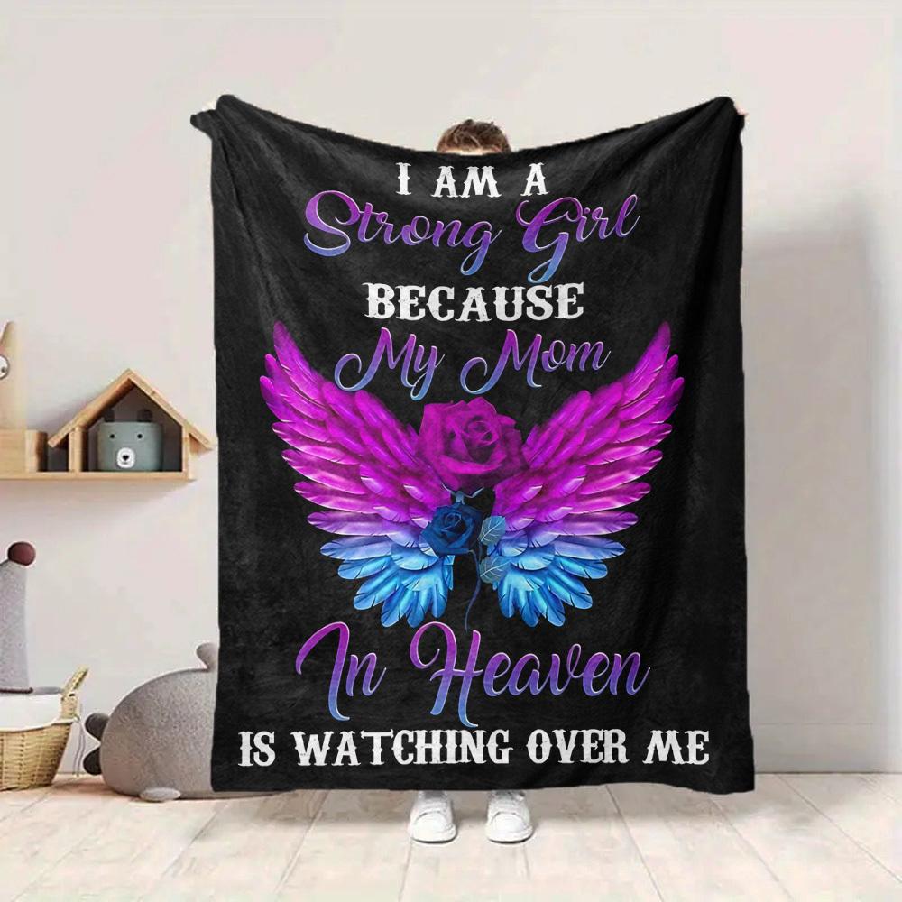 1PC Angel Wings, Mom Memorial Blanket - Soft Warm All-Season Throw for Sofa, Bed, Car, Office, Throw For Sofa Yy250916129
