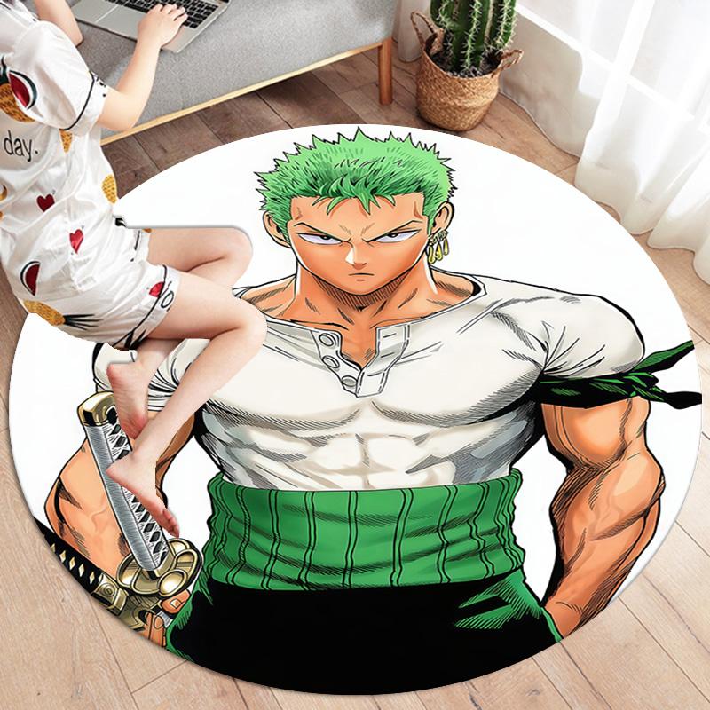 Roronoa Zoro Round Area Rug Carpet Rug For Living Room Bedroom Sofa Playroom Decor Nonslip Floor Mat