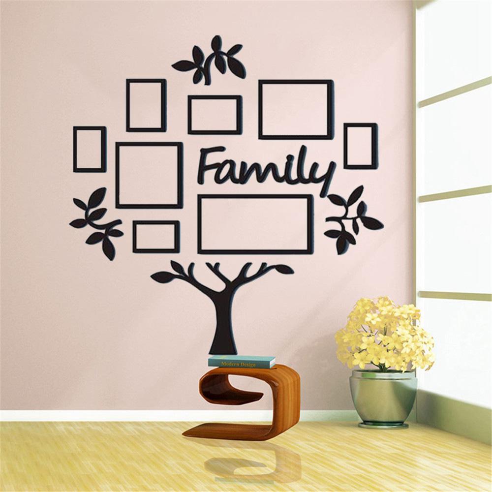3D Acrylic Family Photo Tree Wall Stickers For Living Room DIY Photo Frame Tree Mirror Decal Home Decorative Art Wall Decals