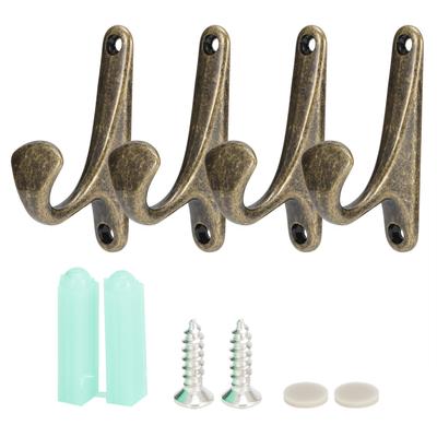 4er-Set Kleiderhaken Zinklegierung Wandmontiert Handtuch Hut Mantel Kleiderbügel Heimorganisator(SPN0001 Schwarz Braun Bronze )