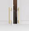 Pack of 10 Brushed Brass Gold 3-Inch Square Cabinet Pulls Solid Metal Drawer Handles for Kitchen Cupboards Dressers Vanities with Smooth Polished Edg