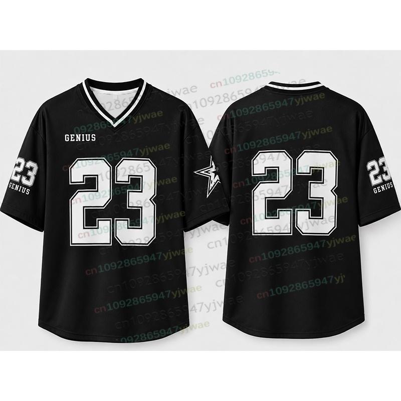Number 23 TShirt For Men Women Summer Oversized V-neck Jersey Harajuku Trend Short Sleeve Unisex Streetwear Couple Beach Tee